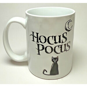 Disney Hocus Pocus Glorious Morning Coffee Mug Binx Black White 17oz Moon Dimple